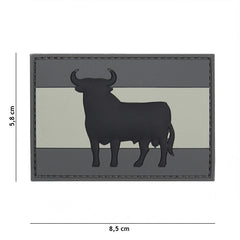 Emblema 3D PVC Taur Spaniol Gri - Afirmă-ți Spiritul Neînfricat
