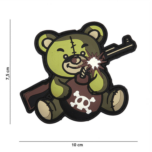 Emblema 3D PVC Terreur Teddy Verde - Declarație de Stil Tactică