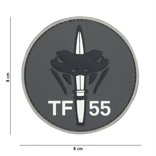 Emblema 3D PVC TF-55 Gri - Personalizare Tactică Esențială