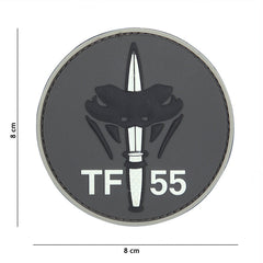 Emblema 3D PVC TF-55 Gri - Personalizare Tactică Esențială