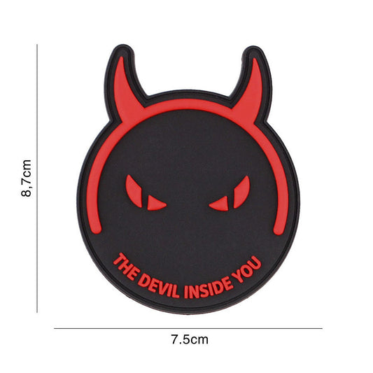 Emblema 3D PVC The Devil inside you Negru/Roșu - Afirmă-ți Atitudinea