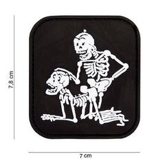 Emblema 3D PVC Twee Skeletten Negru - Declarație Vizuală Puternică