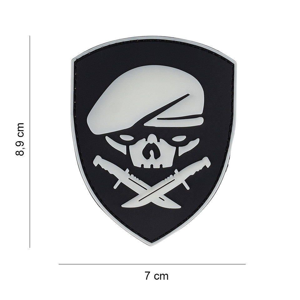 Emblema 3D PVC US Special Forces Skull Ranger Glow - Semnul Forței În Întuneric