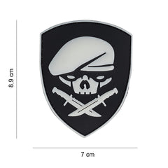 Emblema 3D PVC US Special Forces Skull Ranger Glow - Semnul Forței În Întuneric
