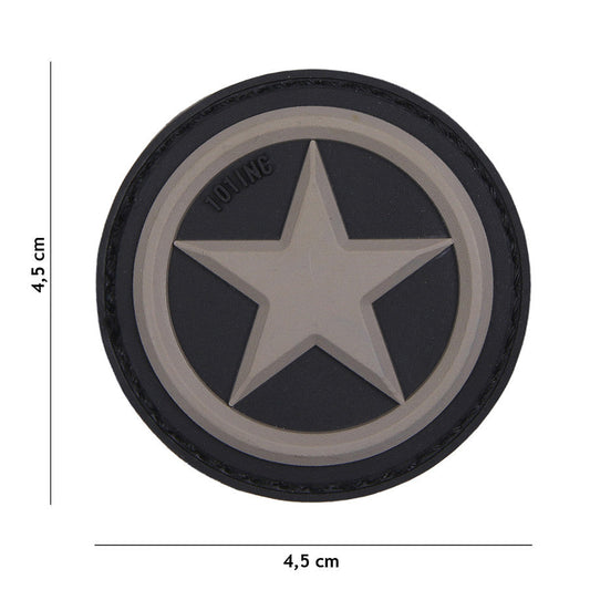 Emblema 3D PVC USA Star Gri - Autenticitate Robustă