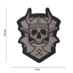 Emblema 3D PVC Viking cu Topor Gri - Afirmă-ți Forța Tactică