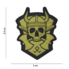 Emblema 3D PVC Viking cu Topor Verde - Simbol de Forță Tactică
