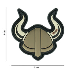 Emblema 3D PVC Viking Helm Verde/Negru - Afirmație Tactică Distinctivă