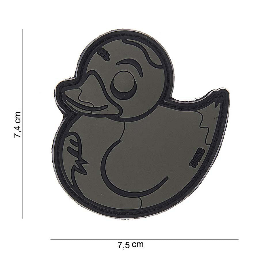 Emblemă 3D PVC Zombie Duck - Gri | PVC, Prindere Velcro