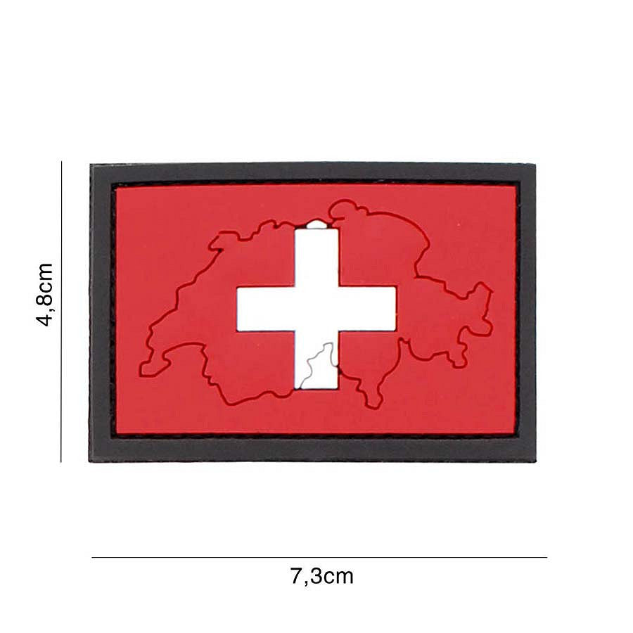 Emblema 3D PVC Zwitserland Contur - Afirmă-ți Identitatea Tactică