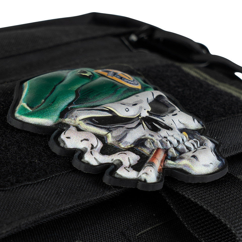 Emblema 3D UV Skull Green Beret #8037 - Identitate Tactica Imbatabilă