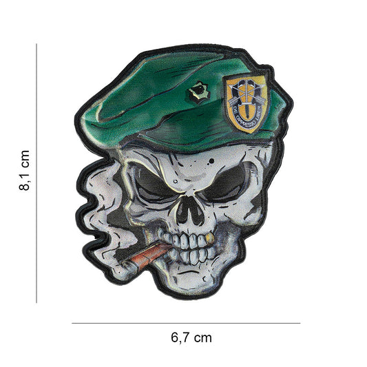 Emblema 3D UV Skull Green Beret #8037 - Identitate Tactica Imbatabilă