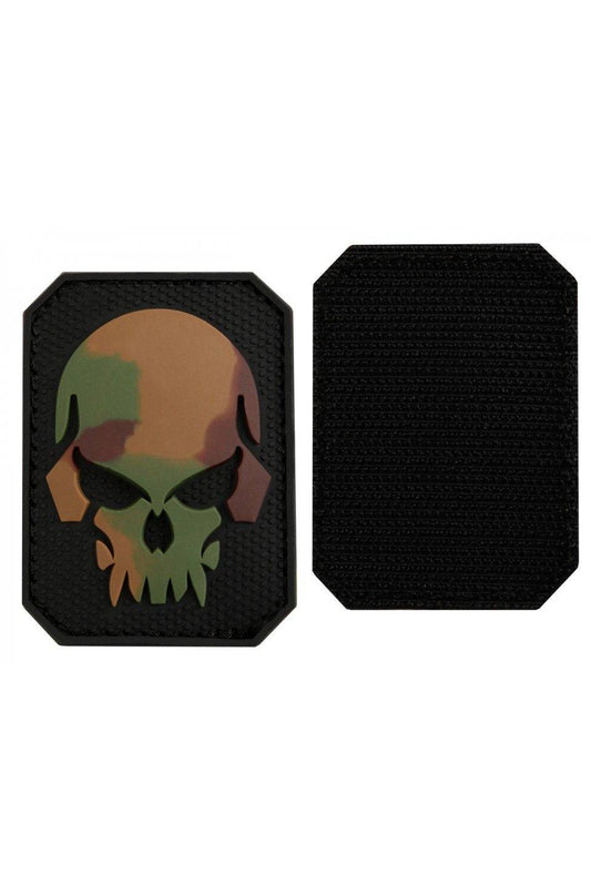 Emblemă Craniu Mic 3D Mil-Tec – cu Velcro, PVC 6 x 4,5 cm, Camuflaj
