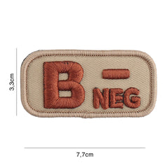 Emblema Grupa Sanguină B Negativ Coyote - Identificare Rapidă & Vitală