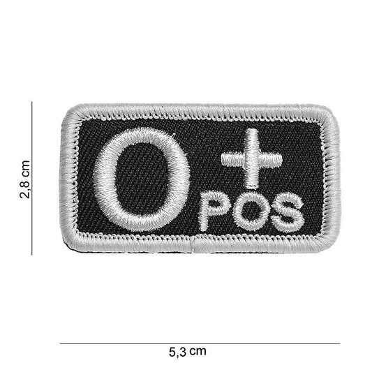 Emblema Grupa Sanguină O+ Negru - Identificare Vitală în Misiuni