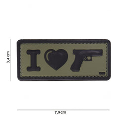 Emblema I Love my sidearm 3D PVC Verde Tactical Gear - Afirmă-ți Devotamentul