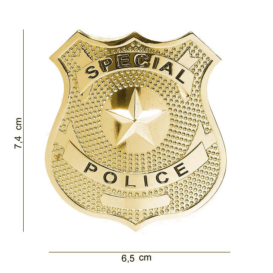 Emblema Metalica Special Police Auriu - Simbol de Elita si Autoritate