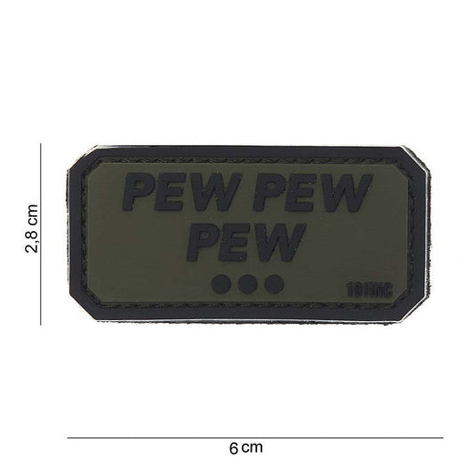 Emblemă Pew Pew Pew 3D PVC - Verde | Velcro, Durabil