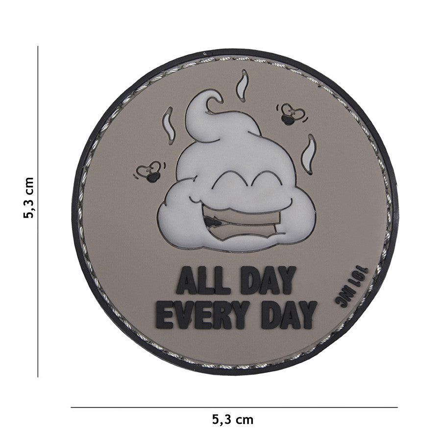 Emblema PVC 3D All Day Every Day Gri - Mesaj de Anduranță Tactică