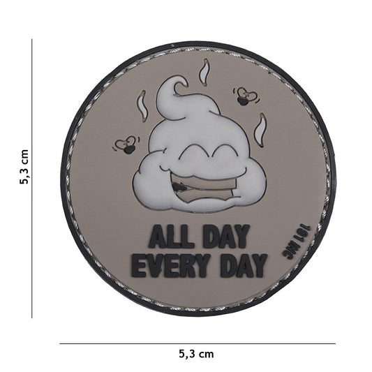 Emblema PVC 3D All Day Every Day Gri - Mesaj de Anduranță Tactică