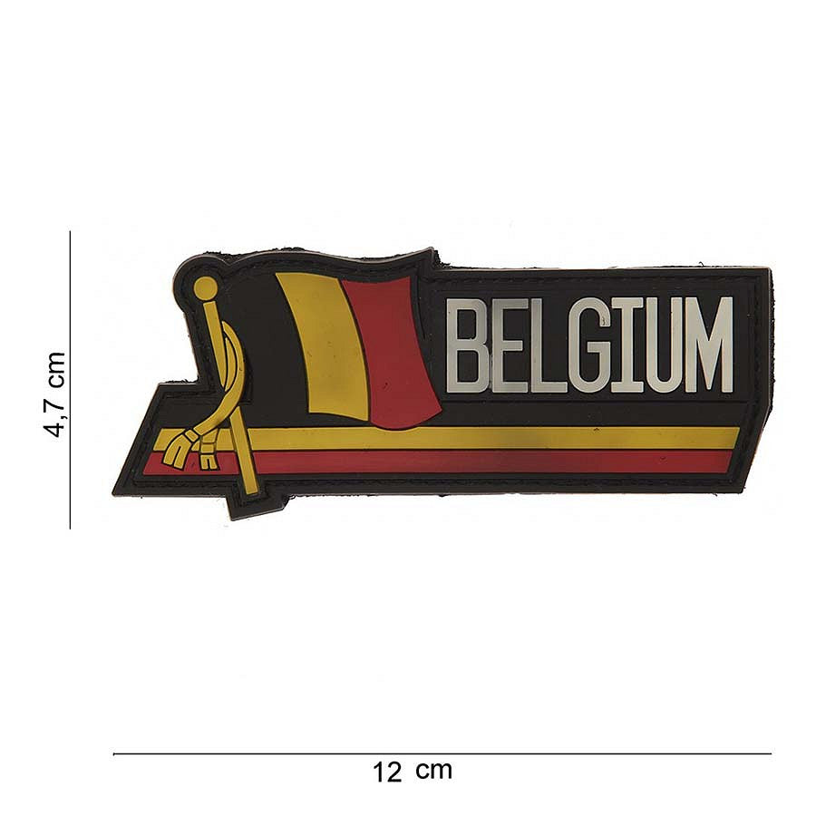 Emblema PVC 3D Belgia Steag Fluturând #12020 - Afișează-ți Mândria Tactică