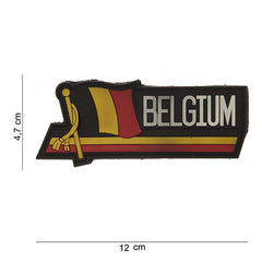Emblema PVC 3D Belgia Steag Fluturând #12020 - Afișează-ți Mândria Tactică