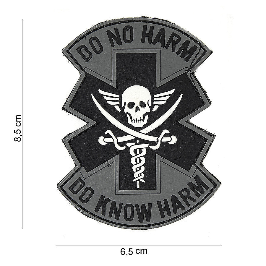 Emblema PVC 3D Do no harm Gri/Negru - Afirmă-ți Principiile