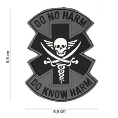 Emblema PVC 3D Do no harm Gri/Negru - Afirmă-ți Principiile