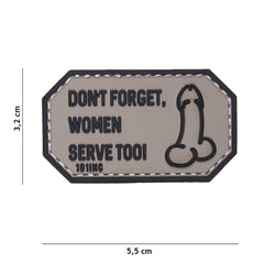 Emblema PVC 3D Don't forget women Gri - Exprimă-ți Atitudinea