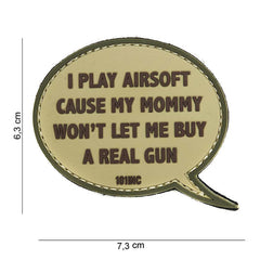 Emblema PVC 3D 'I play airsoft' Beige - Afirmă-ți Pasiunea
