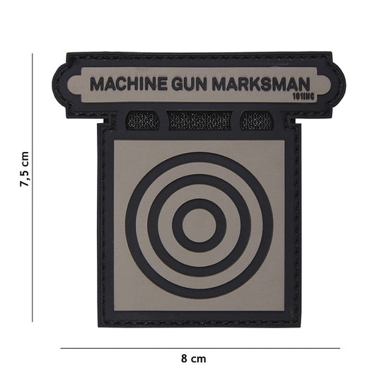 Emblema PVC 3D Machine Gun Marksman Gri - Semnul Tău de Elită