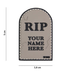 Emblema PVC 3D RIP Gri - Personalizare Tactica Esentiala
