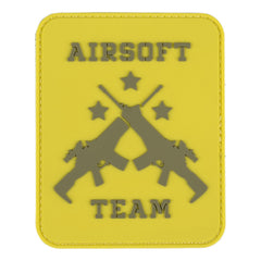 Emblema PVC Airsoft Team 3D Galben - Personalizare Rapidă & Vizibilă