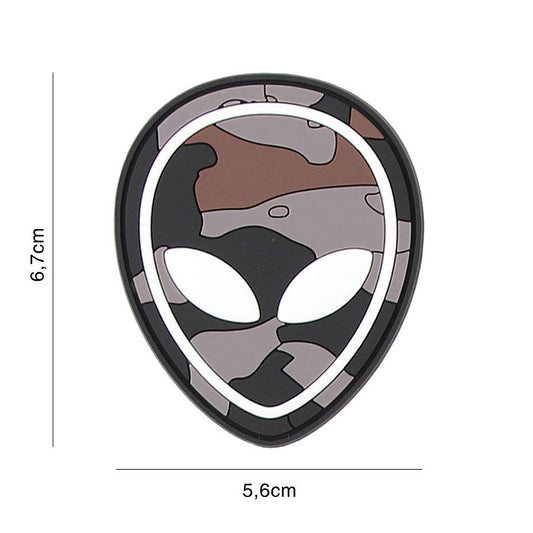 Emblema PVC Alien 3D Camo Negru - Personalizare Tactica Unică