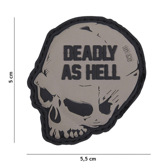 Emblema PVC Deadly as hell Gri - Afirmă-ți Atitudinea Tactică