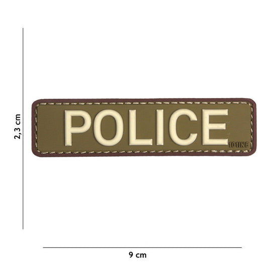 Emblema PVC Emblema 3D Police Verde/Maro - Afișează Autoritate Tactica