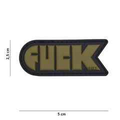 Emblema PVC FUCK 3D Verde - Afirmă-ți Atitudinea Fără Compromis