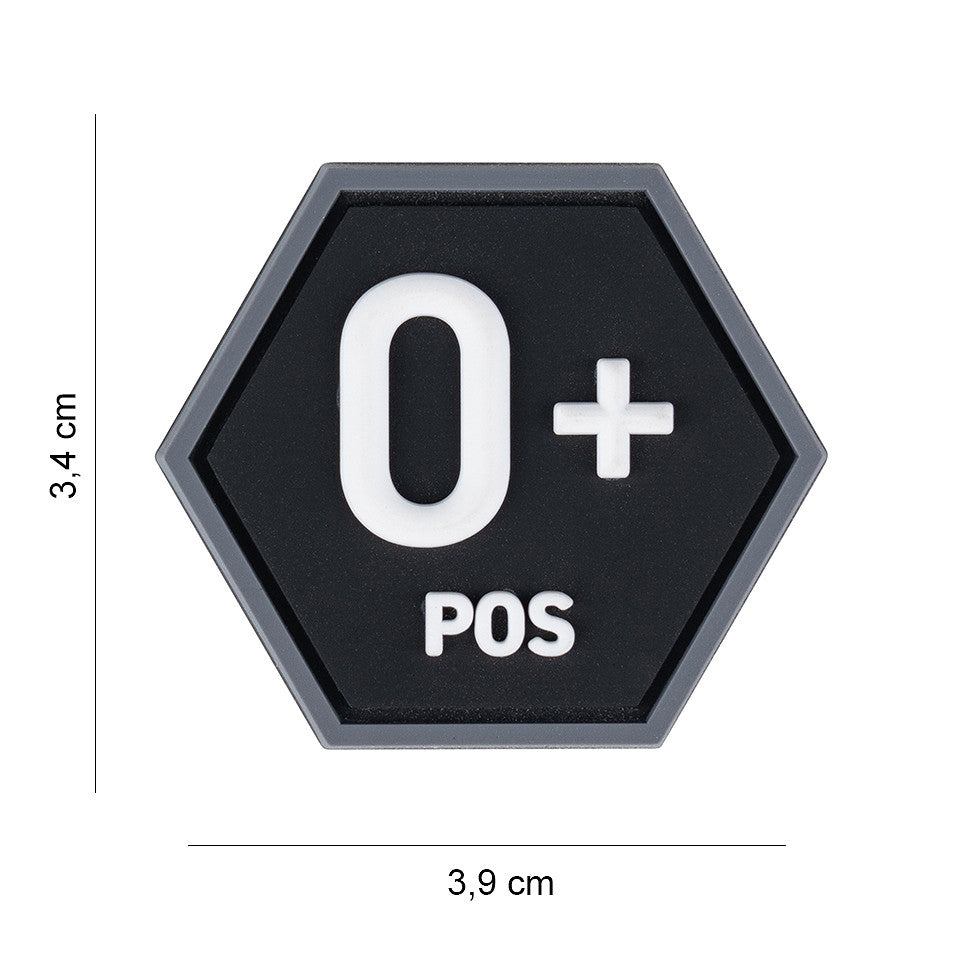 Emblemă PVC Hexagon Grupa Sanguină O+ - Identificare Vitală Rapidă