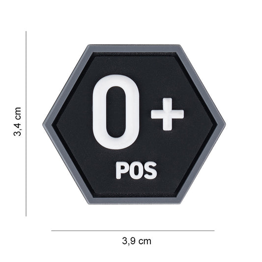 Emblemă PVC Hexagon Grupa Sanguină O+ - Identificare Vitală Rapidă