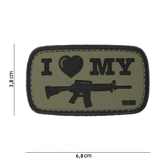 Emblema PVC I Love my M4 Verde - Identitate Tactică Autentică