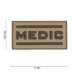 Emblema PVC Medic 3D Desert - Recunoaștere Vitală în Teren