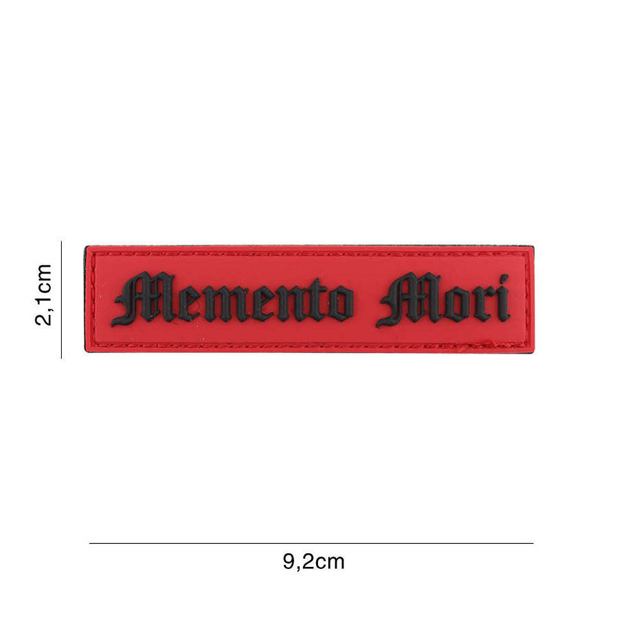 Emblemă PVC Memento Mori Roșu/Negru - Mesaj Tactic Indestructibil