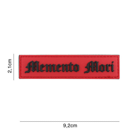 Emblemă PVC Memento Mori Roșu/Negru - Mesaj Tactic Indestructibil