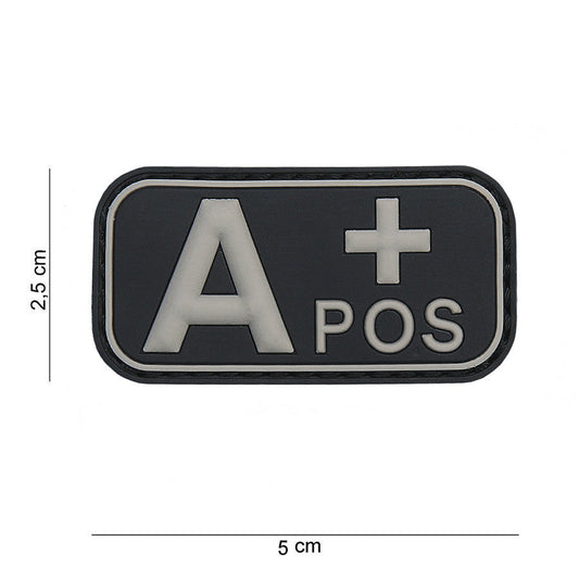 Emblema PVC Sanguin A+ Pozitiv Negru - Identificare Crucială