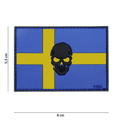 Emblema PVC Vlag Suedia + Skull - Afirmă-ți Prezența Tactică