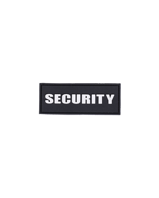Emblemă Security 3D Mil-Tec – cu Velcro, PVC 8,6 x 3,3 cm, Neagră