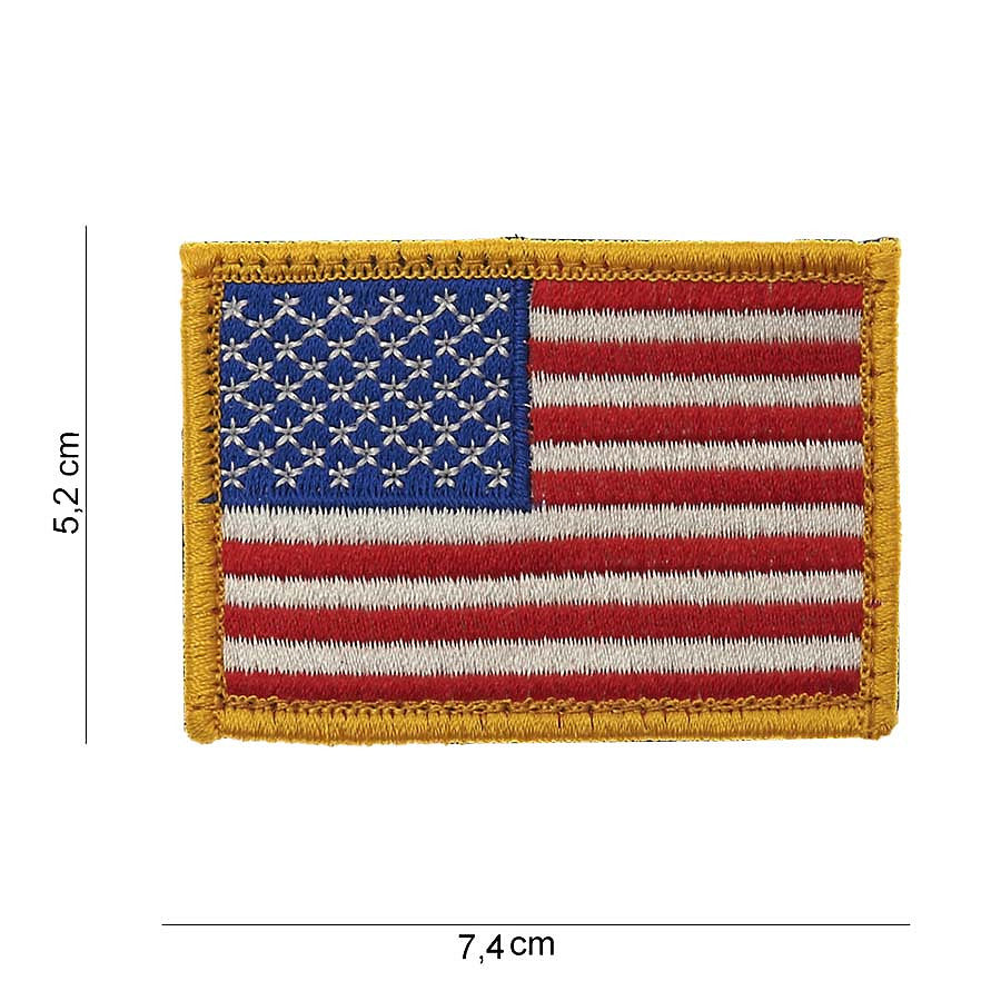 Emblema Steag SUA Bordura Galbena Velcro Divers - Afirmă-ți Identitatea Tactică
