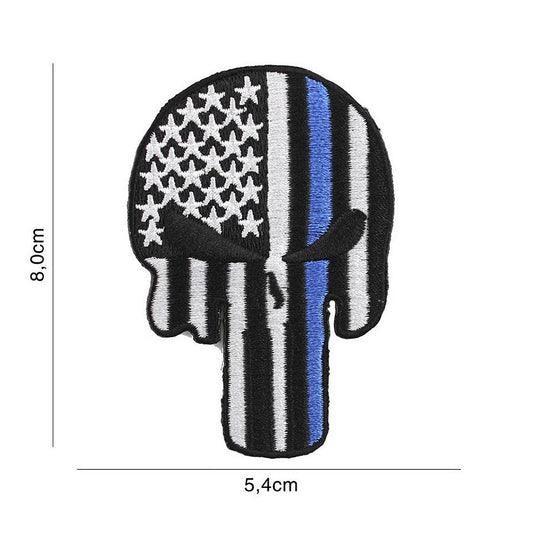 Emblema Stof Punisher USA Blue Thin Line - Afirmă-ți Spiritul Tactic