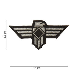 Emblema Stofa Vultur Negru+Gri #2030 - Defineste-ti Identitatea Militara