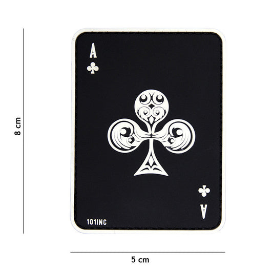 Emblema Tactic Klaver Aas 3D PVC Negru - Afirmă-ți Atitudinea